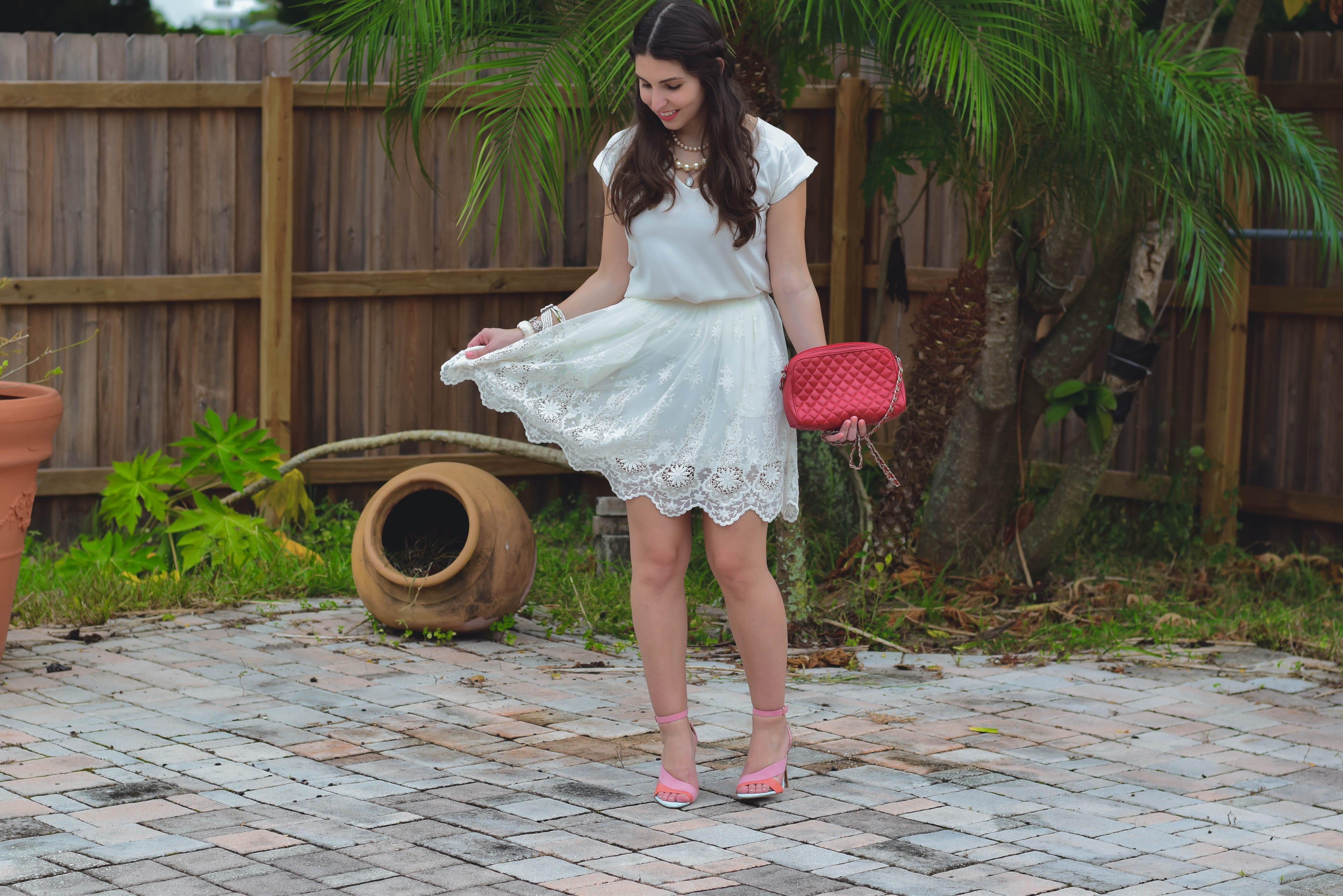3 Ways to Wear A White Lace Skirt | Yeah Ok Ciao