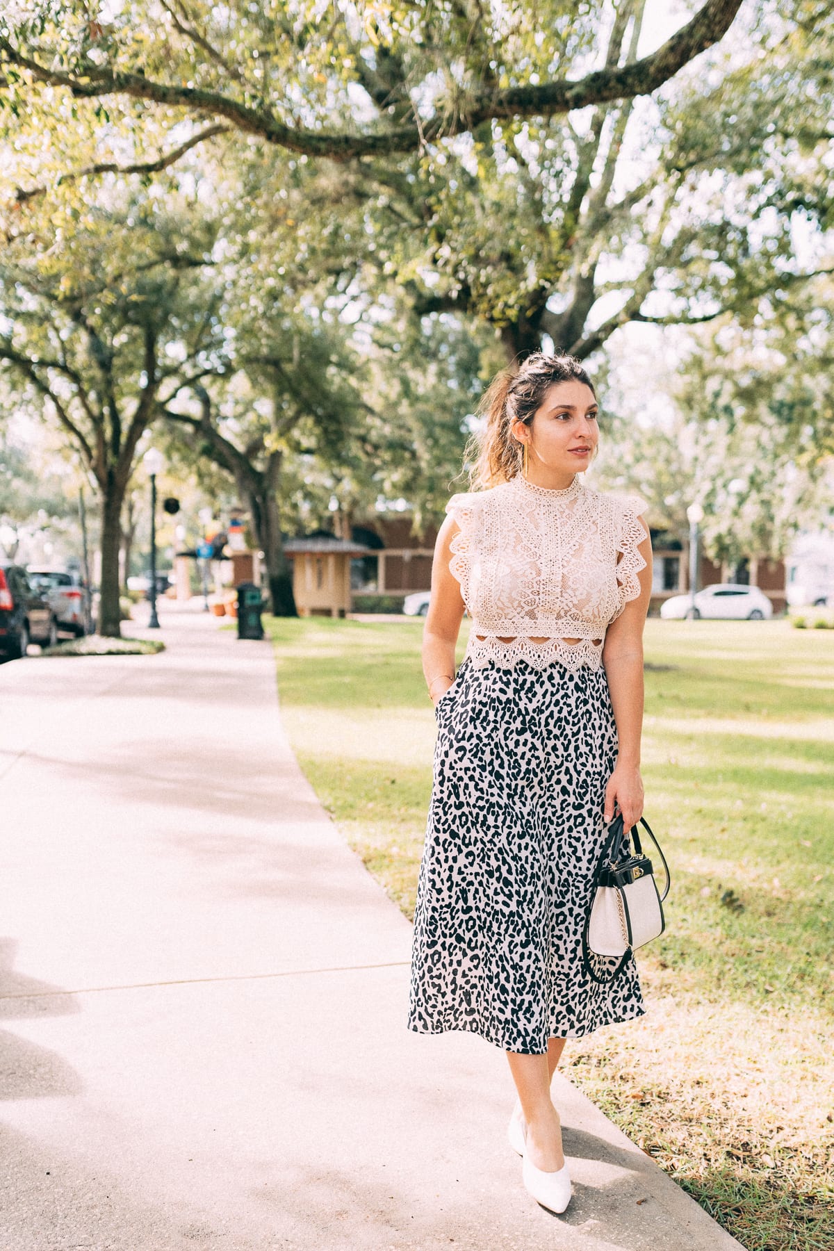 leopard skirt outfit inspo