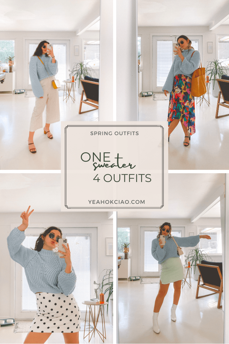 1 sweater, 4 spring outfit ideas